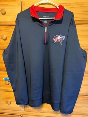 Antigua Columbus Blue Jackets Navy 1/4 Zip Pullover xl